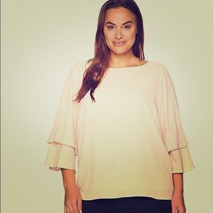 Calvin Klein Tiered Sleeve Blouse Size: 2X